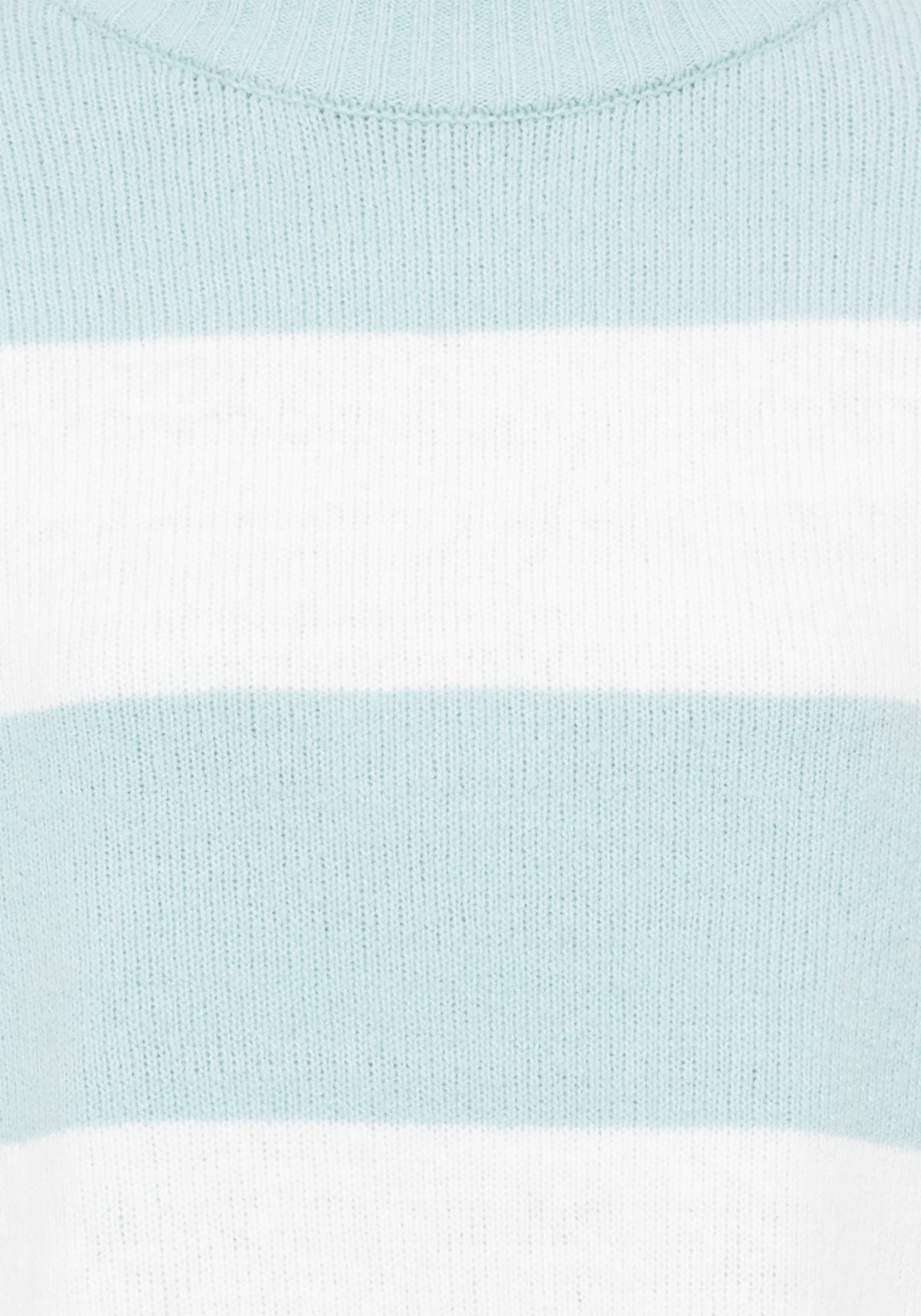 Cotton Blend Long Sleeve Block Stripe Mock Neck Sweater