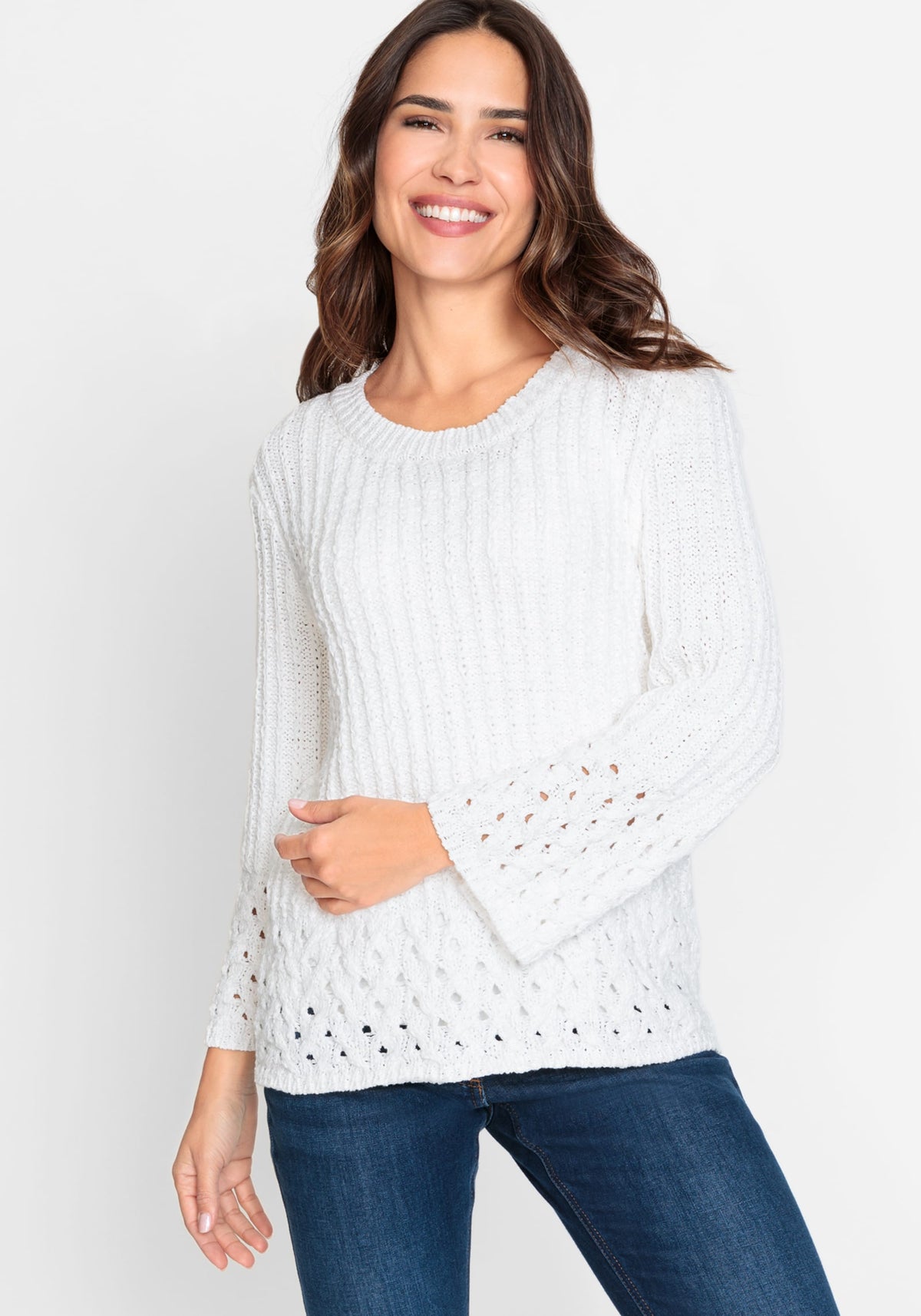 Cotton Blend 3/4 Sleeve Pullover