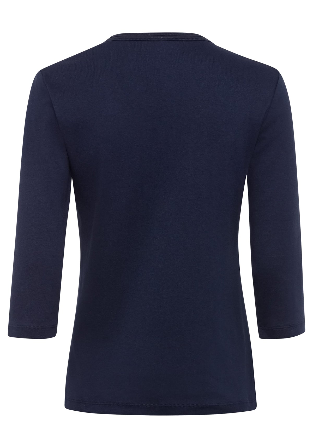 100% Organic Cotton 3/4 Sleeve Embellished V-Neck T-Shirt