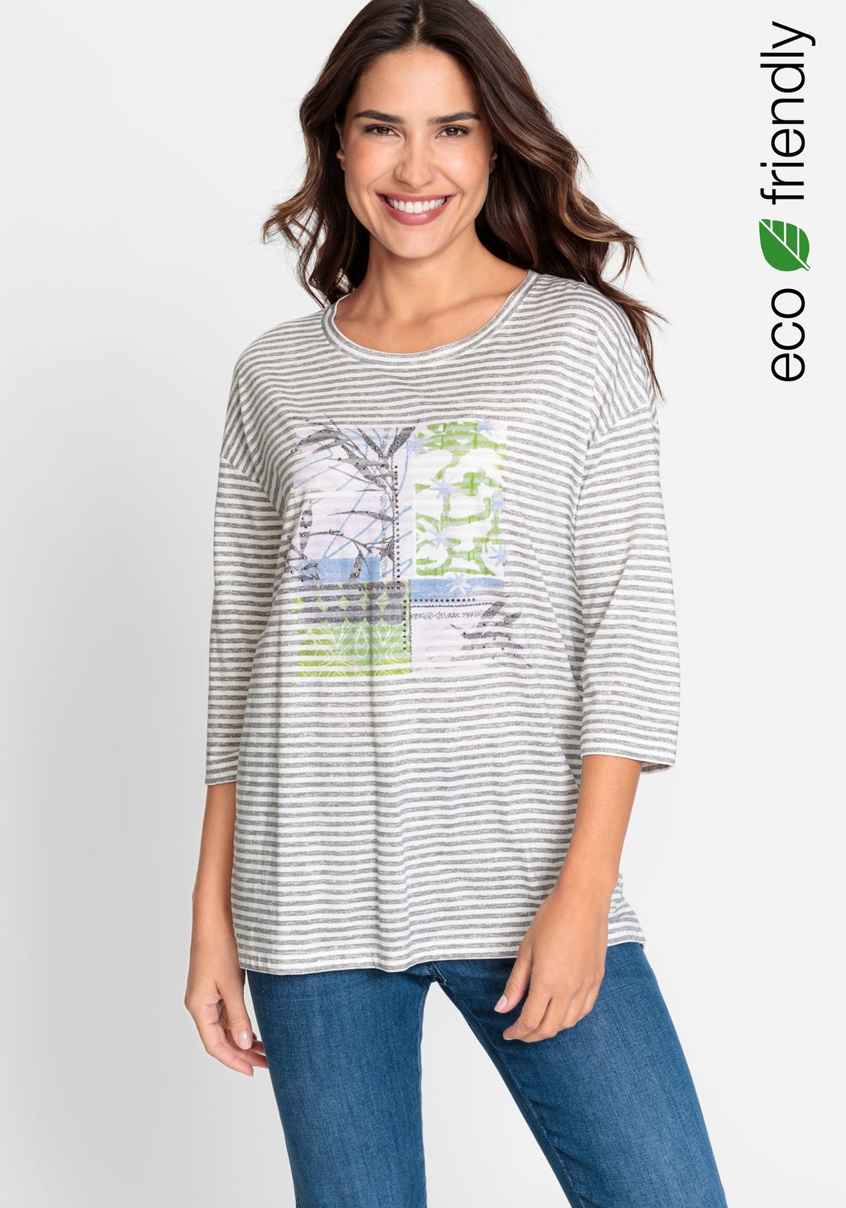 Cotton Blend Multi-Print T-Shirt containing TENCEL™ Modal