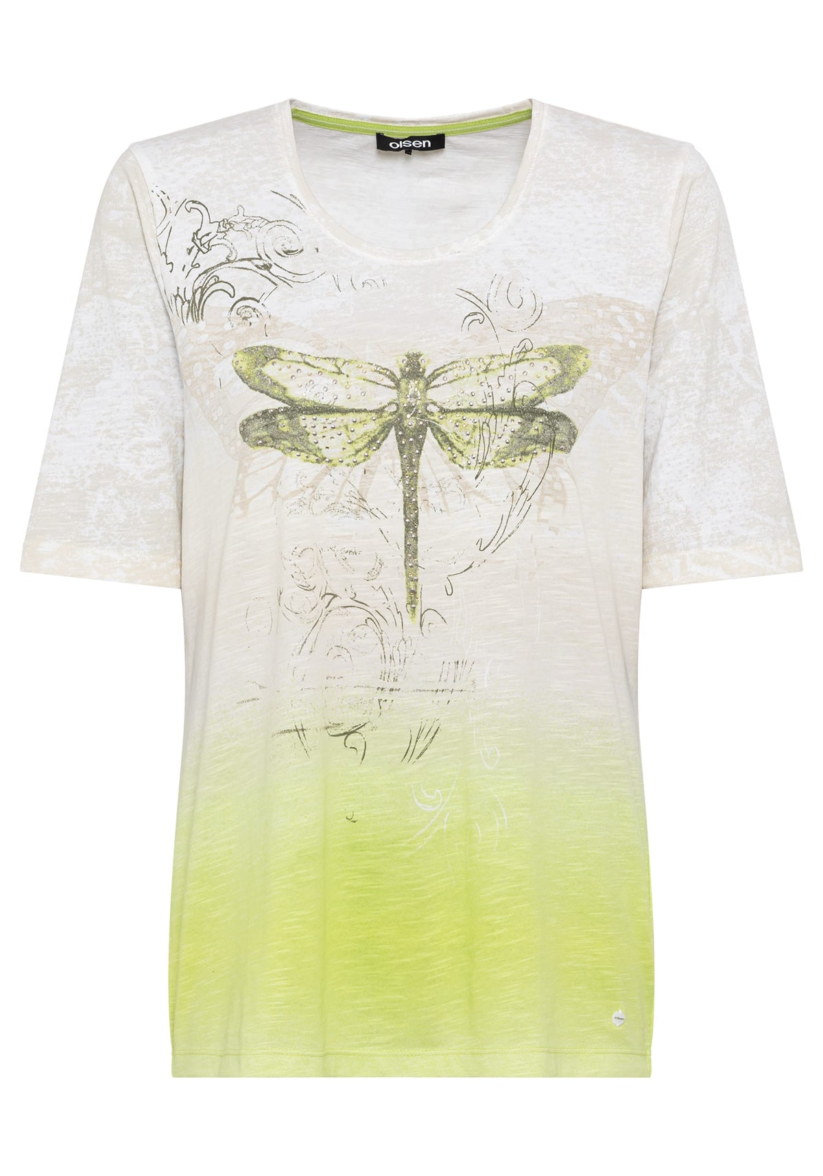 100% Cotton Embellished Placement Print T-Shirt
