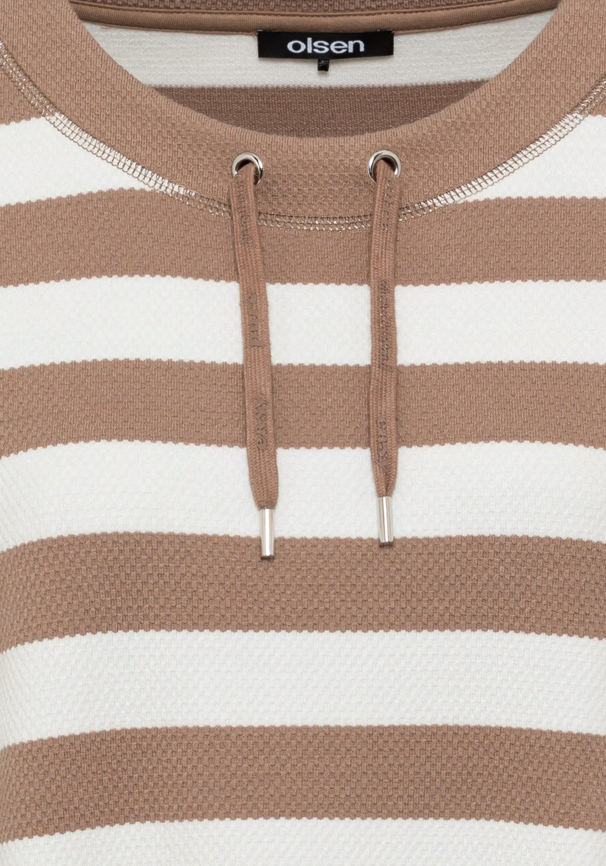 Cotton Blend 3/4 Sleeve Waffle Knit Jersey Top