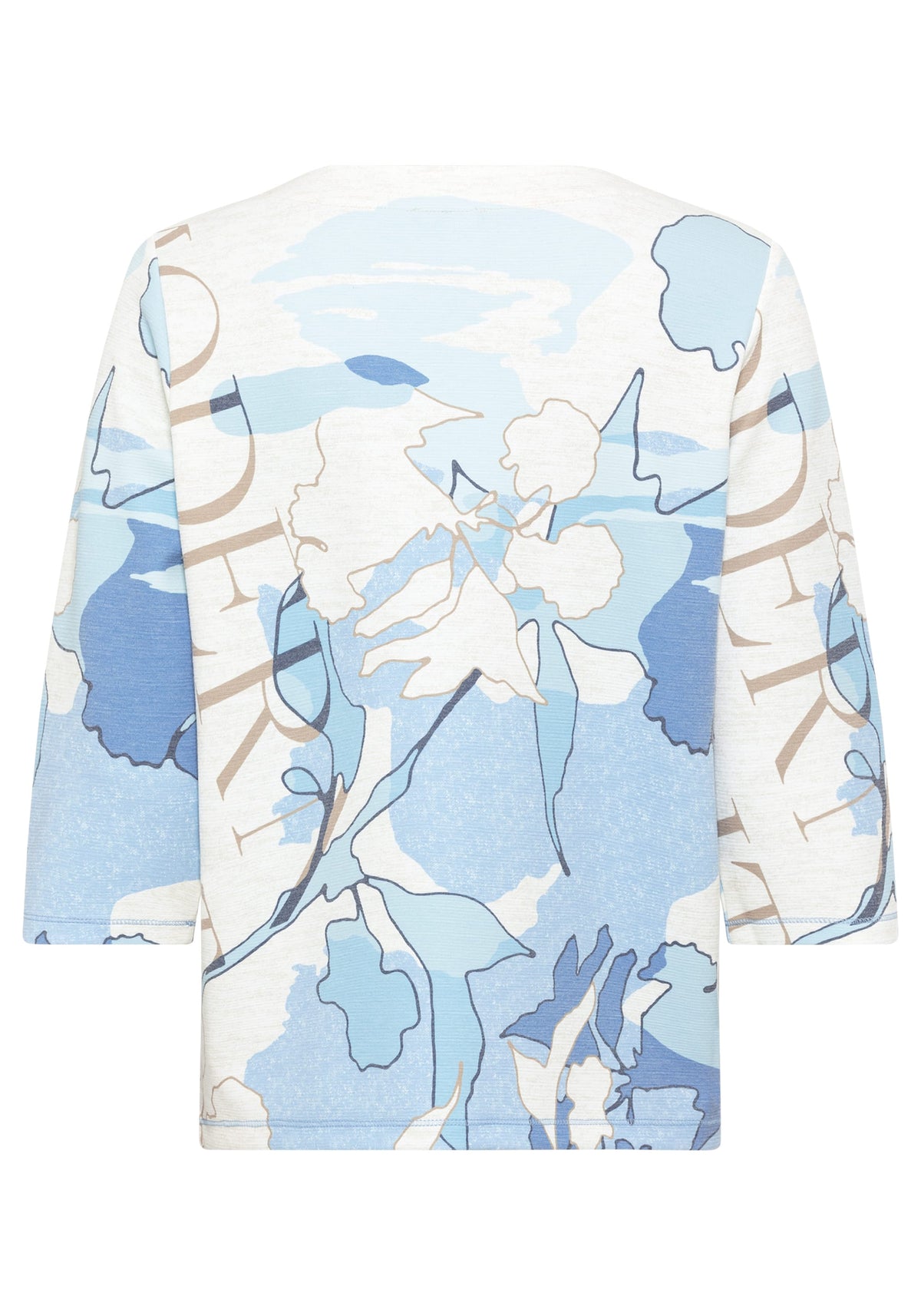 3/4 Sleeve Abstract Print Jersey Top