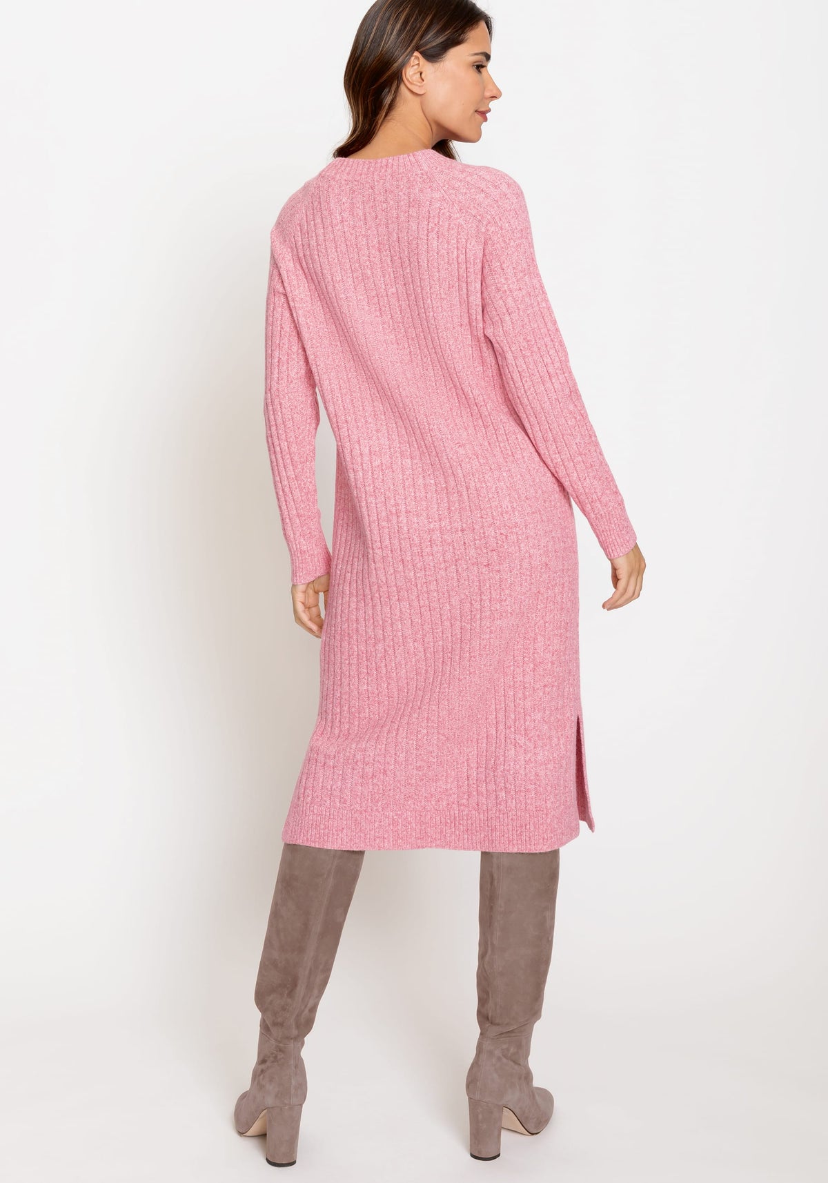 Long Sleeve Rib Knit Sweater Dress