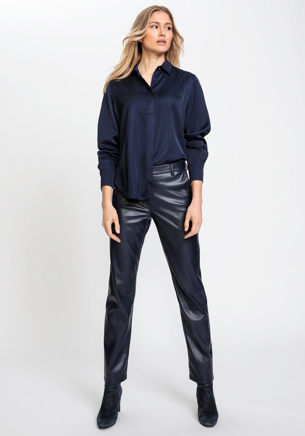 Mona Fit Faux Leather Trouser - Olsen Fashion Canada