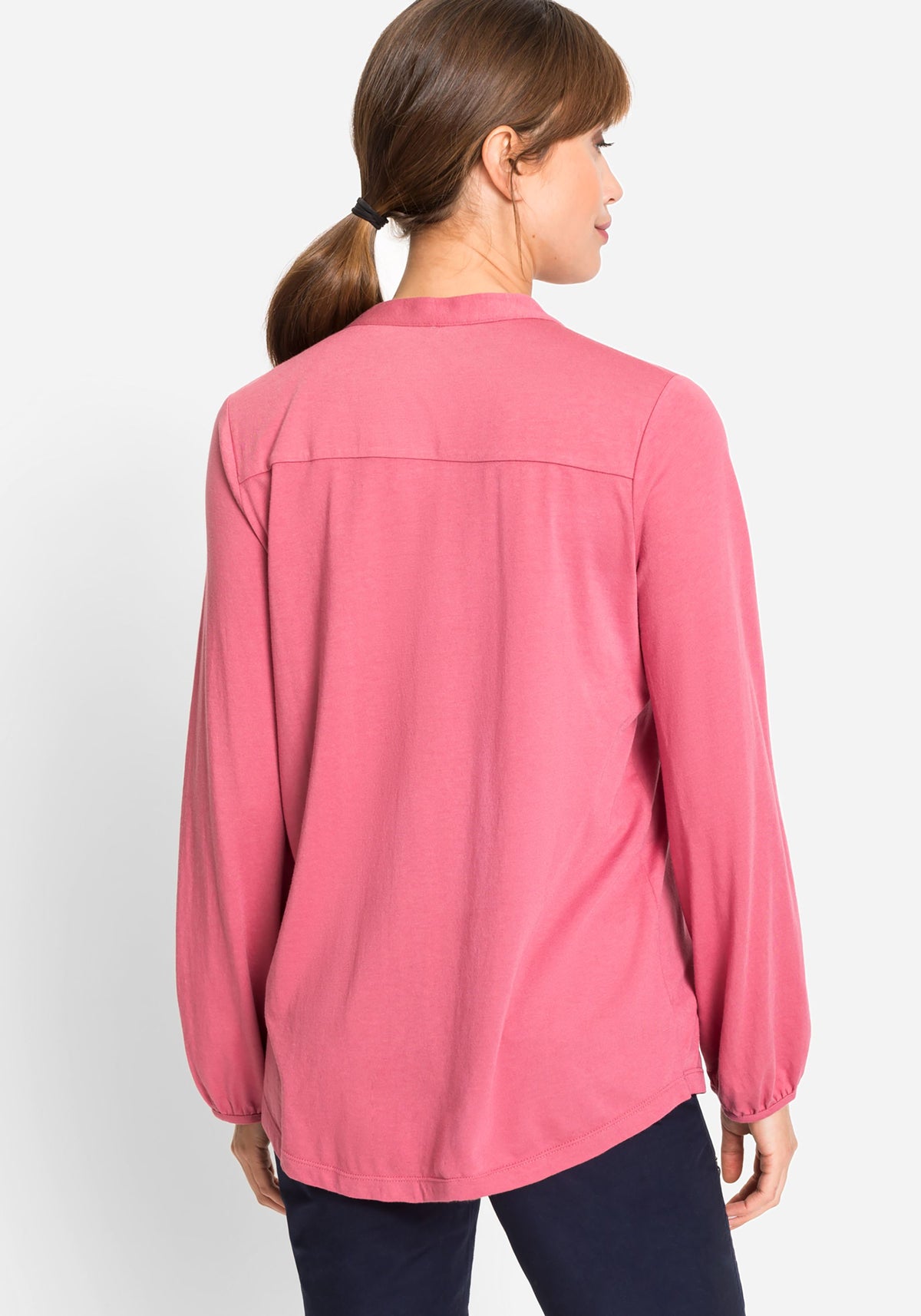Cotton Blend Long Sleeve Tunic T-Shirt containing Tencel™ Modal