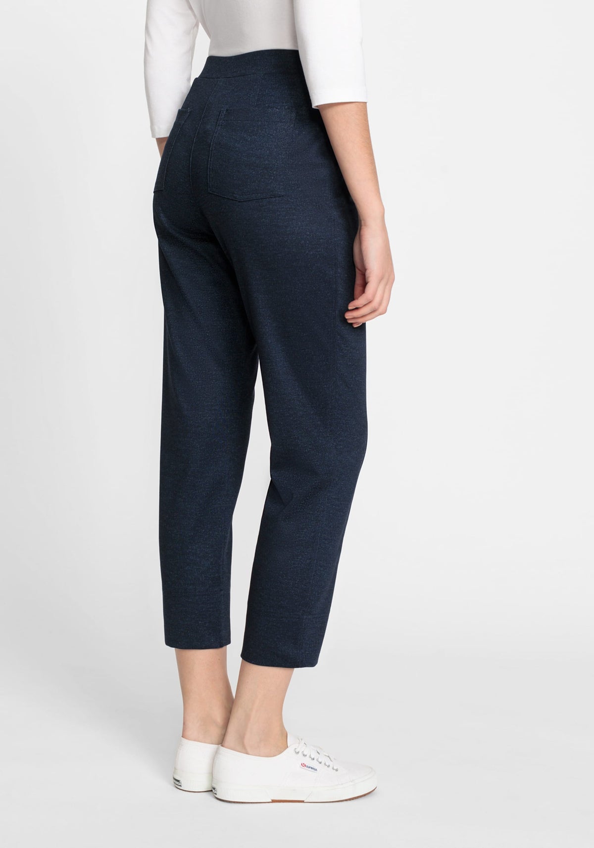 Mona Fit Straight Leg Pull-On Jersey Cropped Pant