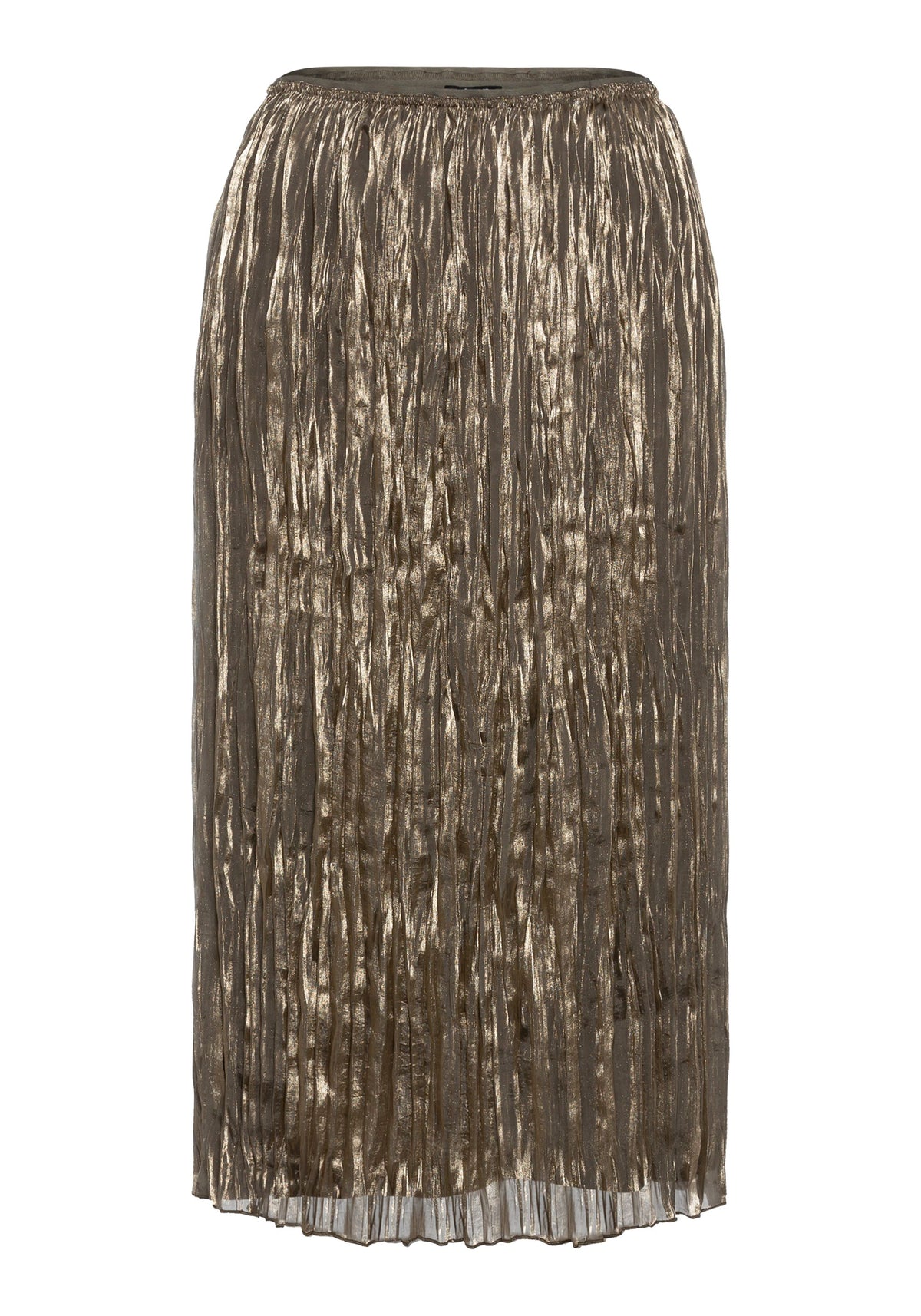 Shimmer Crinkle Pleated Midi Skirt