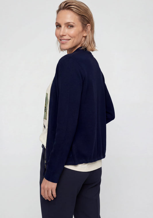 Cardigan zippé à col roulé