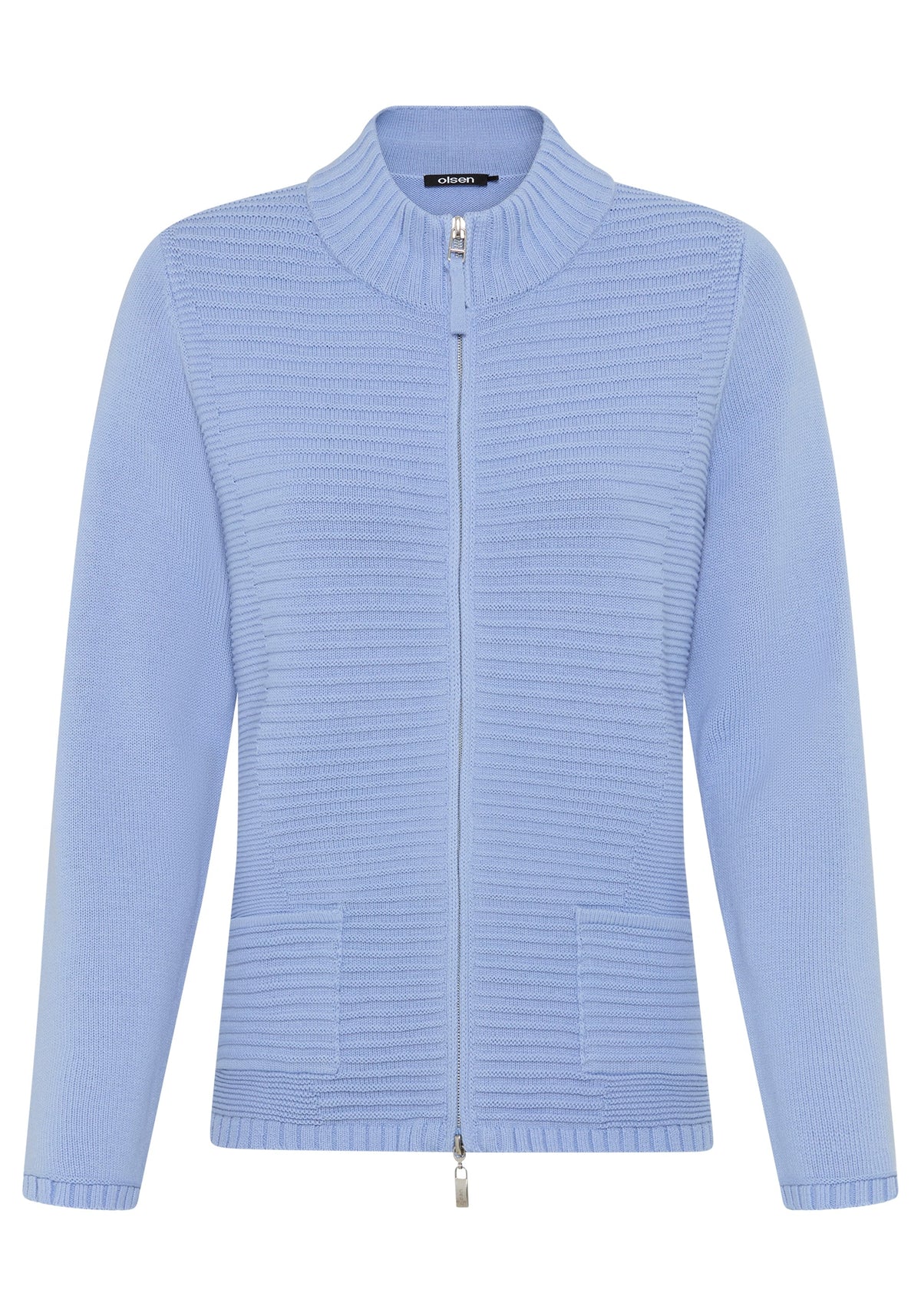Rib Knit Zip Cardigan