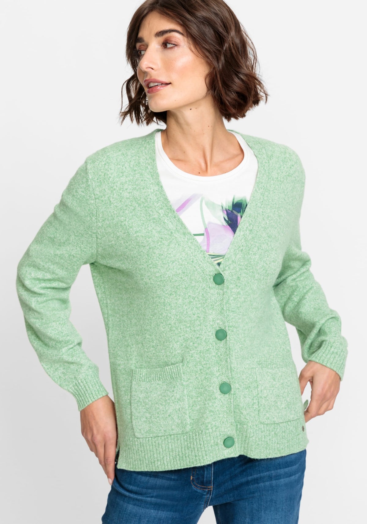 Long Sleeve V-Neck Button Front Cardigan