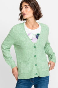 Long Sleeve V-Neck Button Front Cardigan
