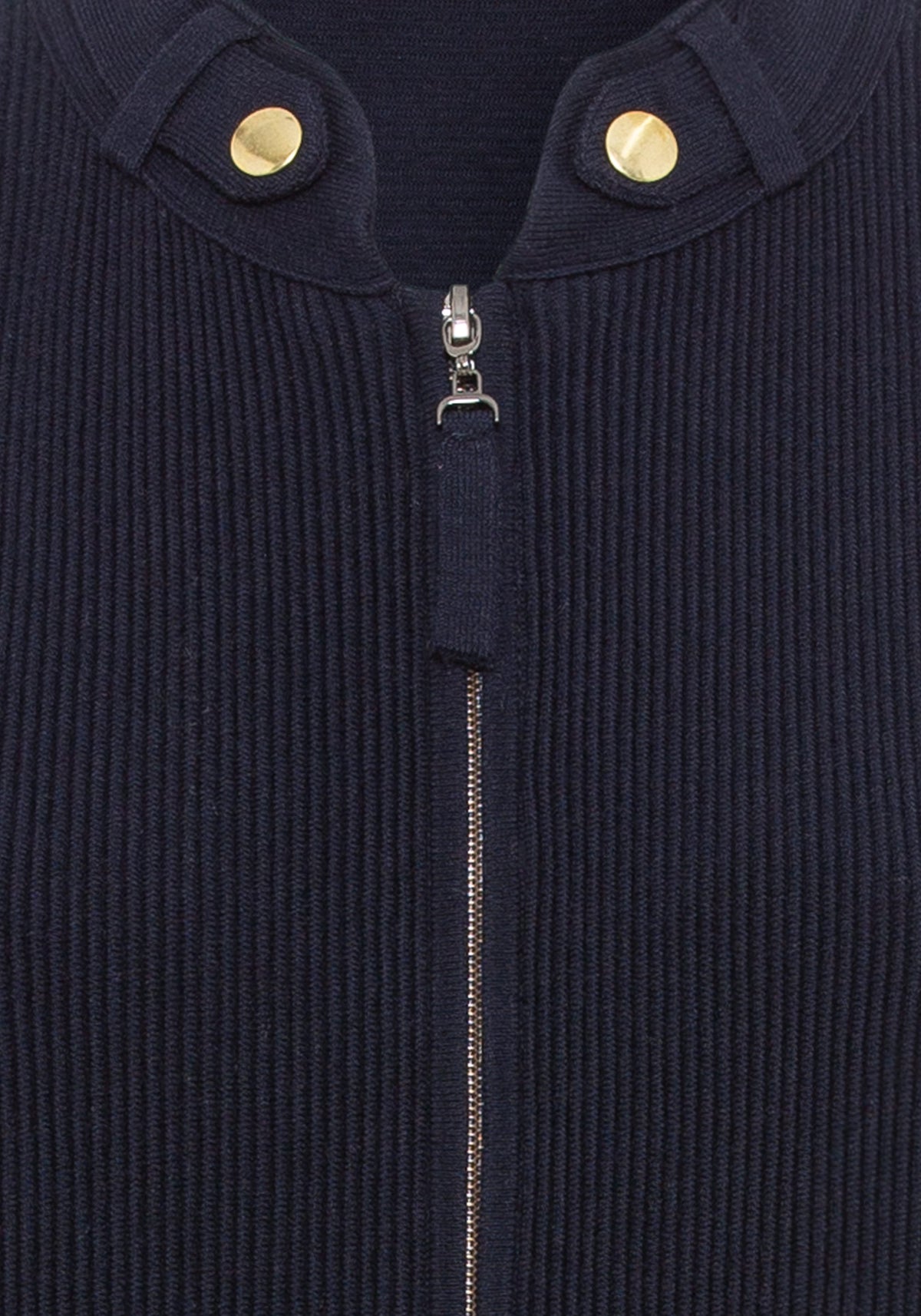 Long Sleeve Rib Knit Zip Front Cardigan