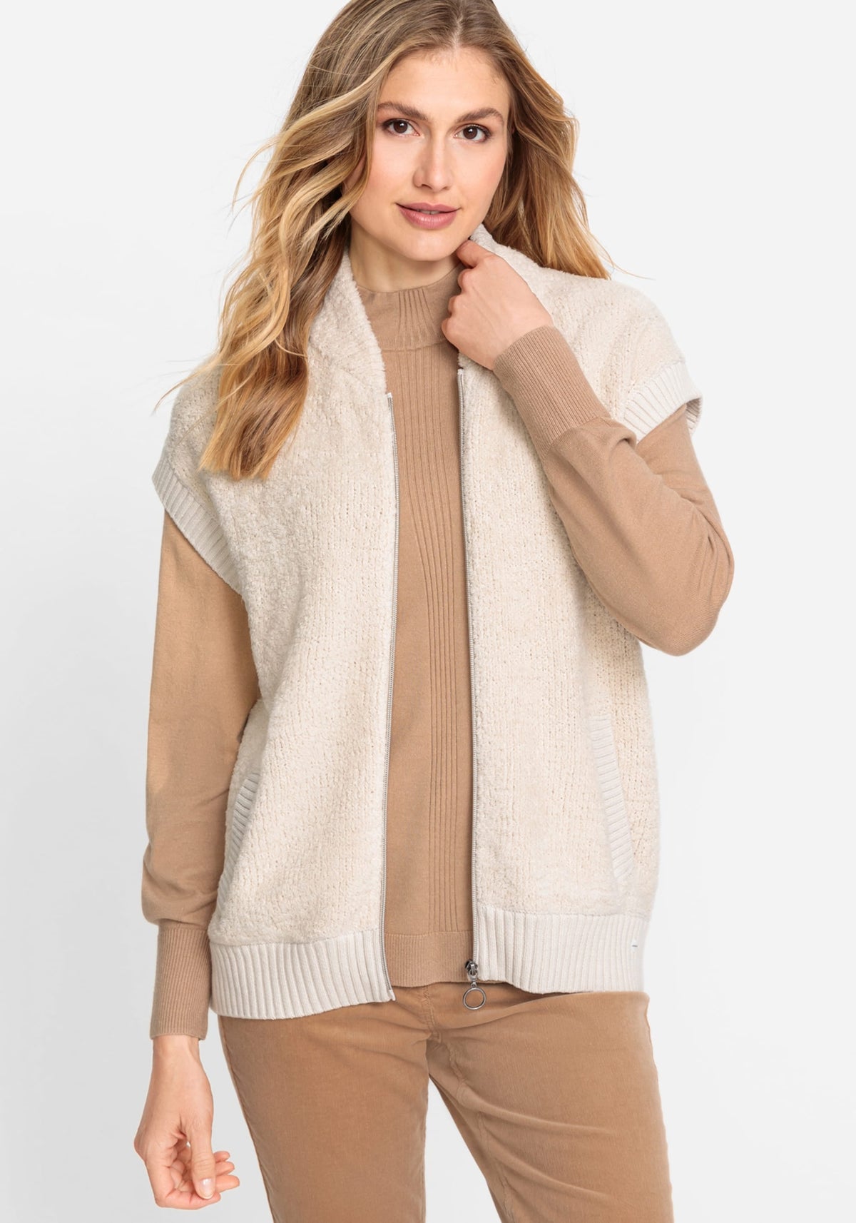 Zip Front Plush Sweater Vest
