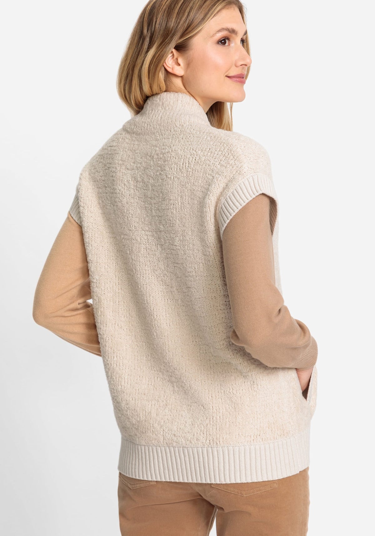 Zip Front Plush Sweater Vest