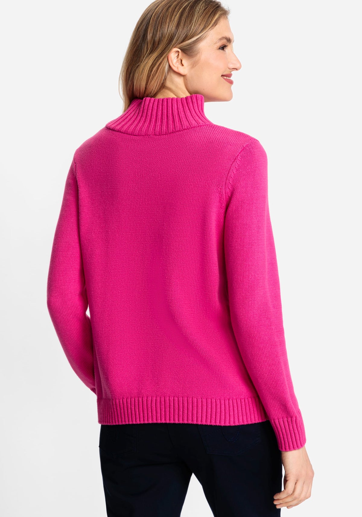 Cotton Blend  Long Sleeve 1/4 Zip Cable Sweater