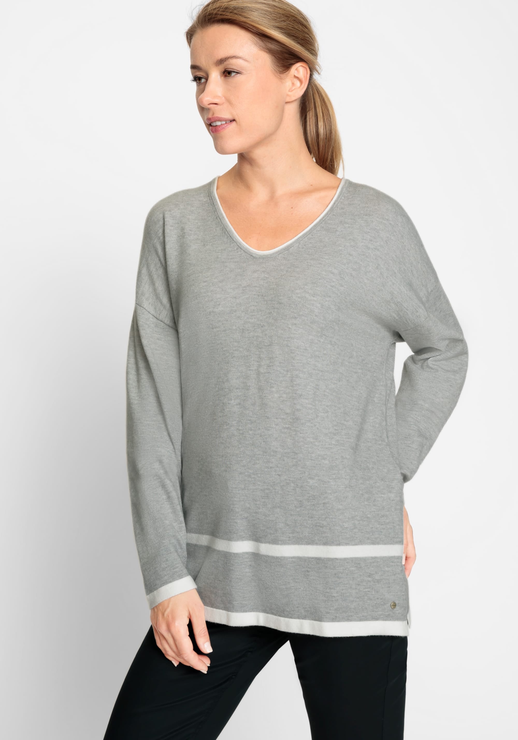 Long Sleeve V-Neck Sweater - Olsen Fashion Canada