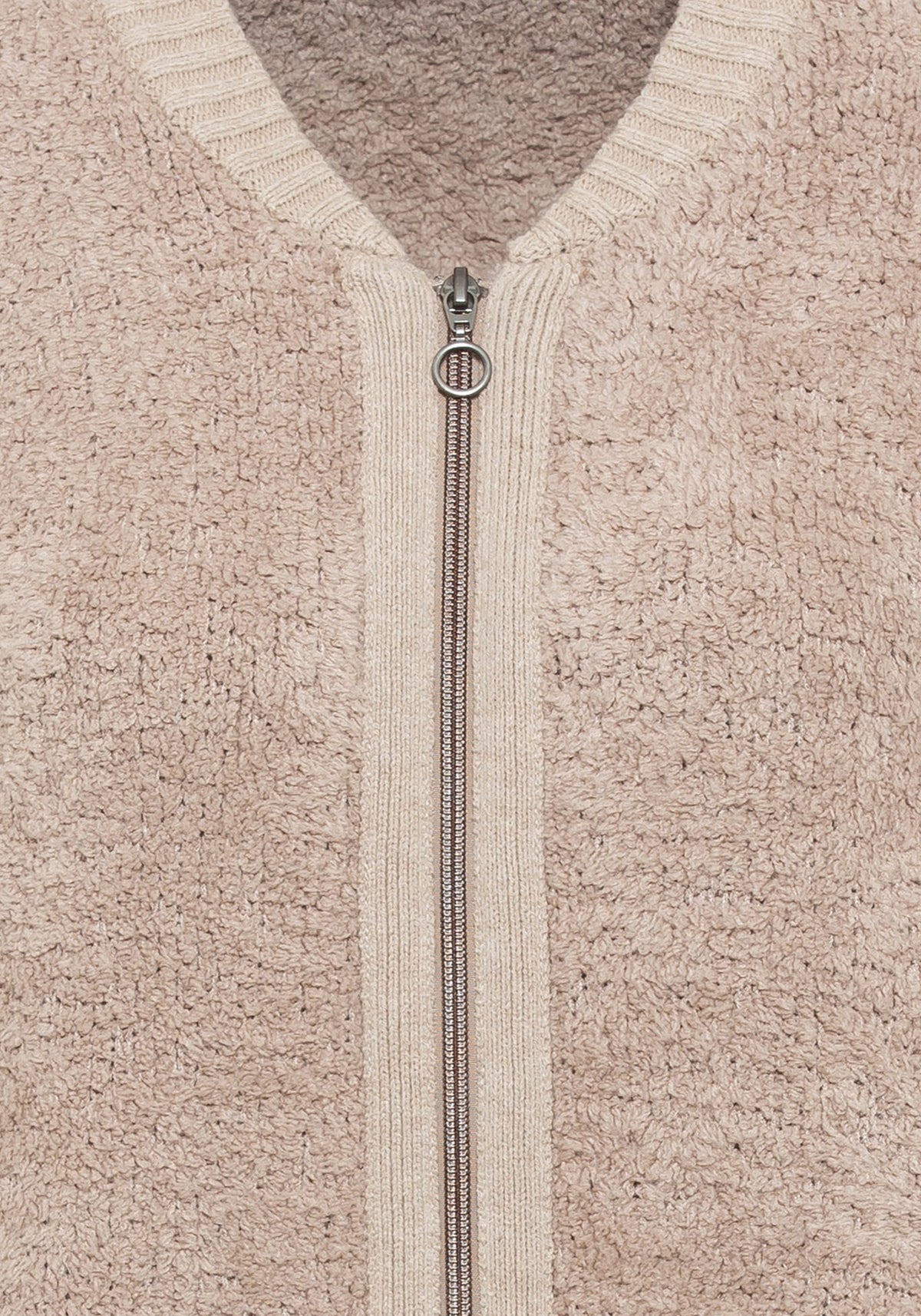 Long Sleeve Zip Front Plush Cardigan