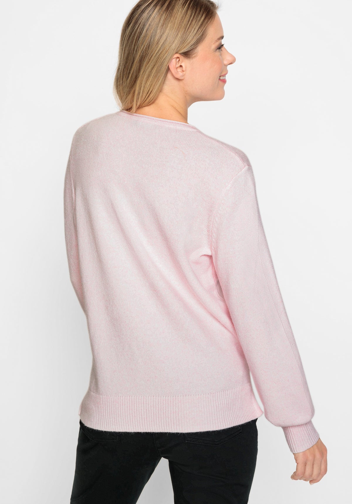 Long Sleeve Rhinestone Embellished Sweater