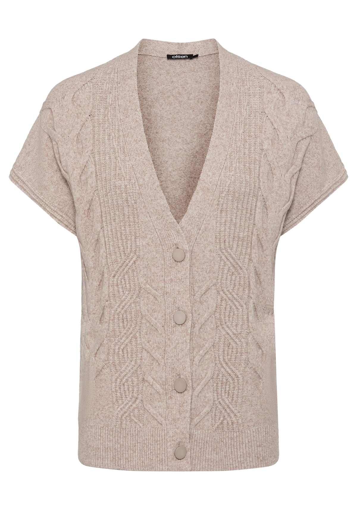 Short Sleeve Cable Cardigan