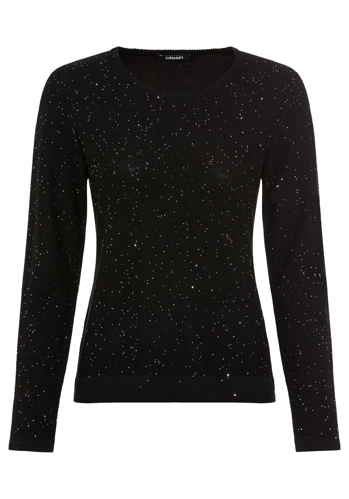 Cotton Blend Long Sleeve Allover Sparkle Pullover