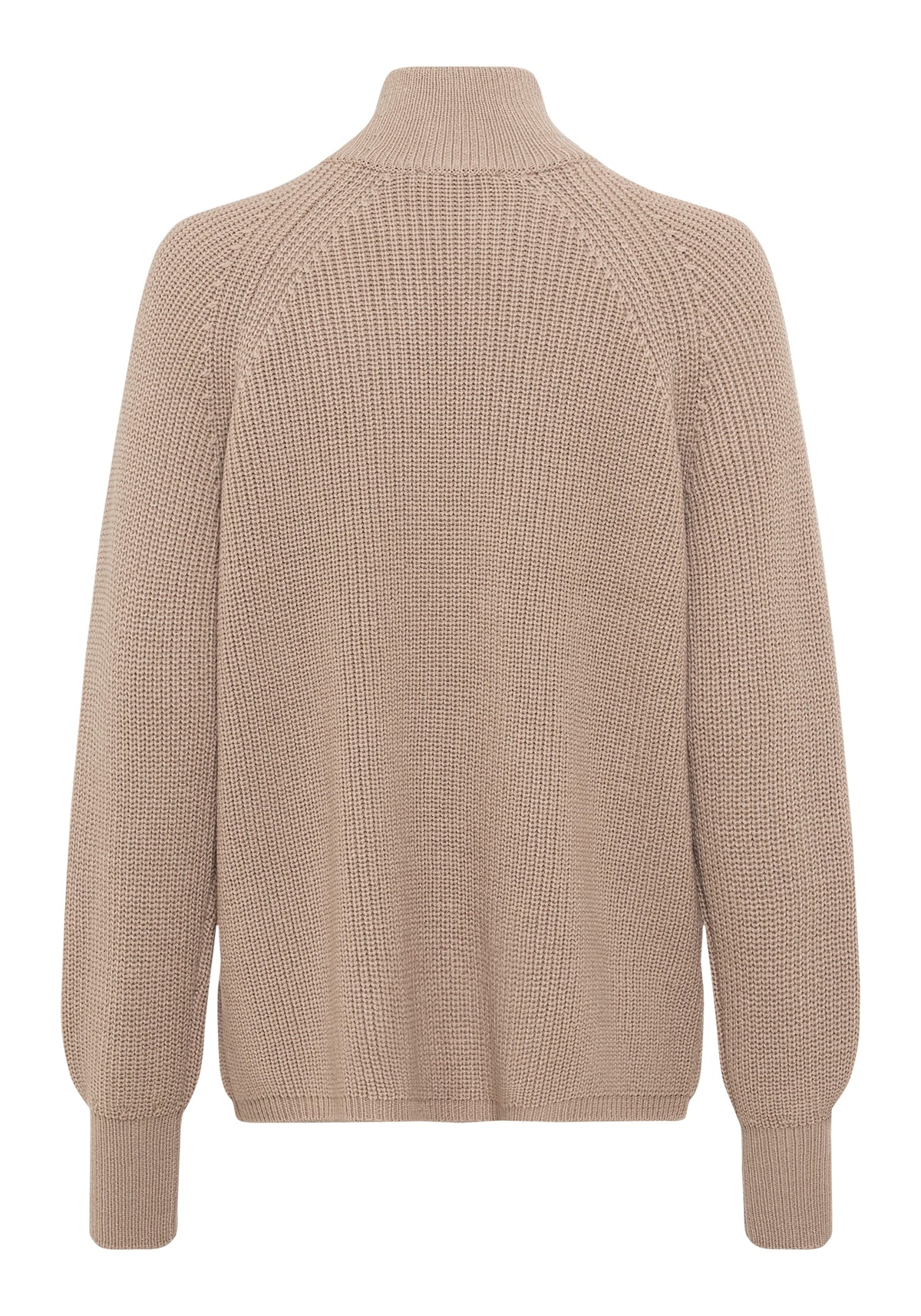 Wool Blend Long Sleeve Zip Front Cardigan