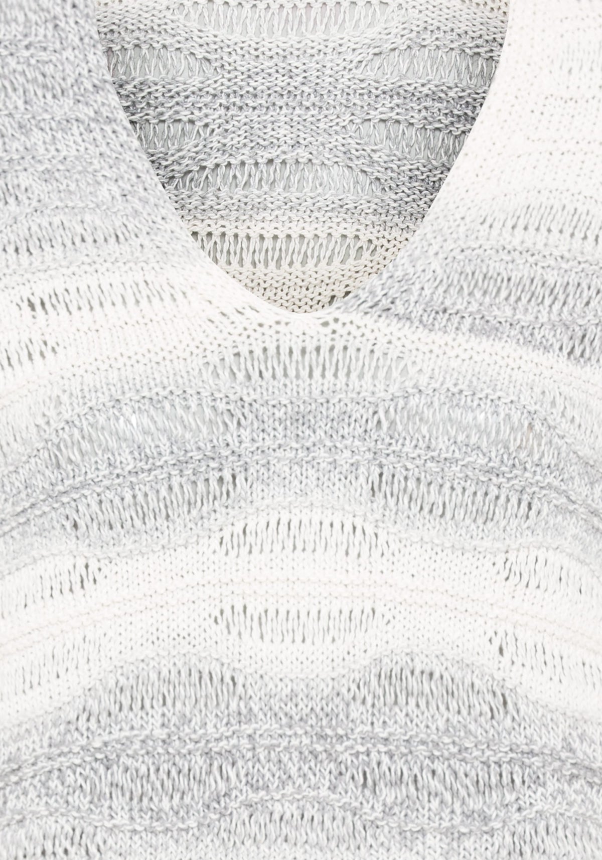 Pull en tricot ouvert à manches 3/4 en coton mélangé