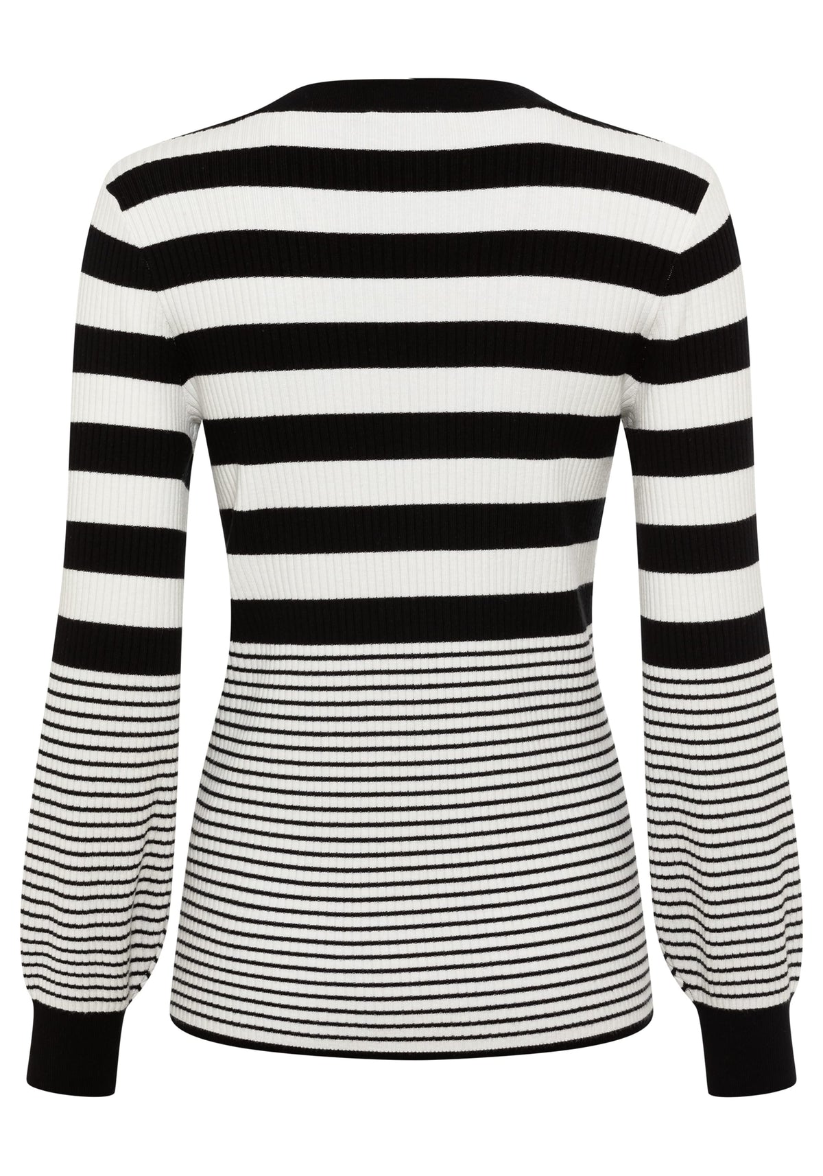 Long Sleeve Varied Stripe V-Neck Sweater