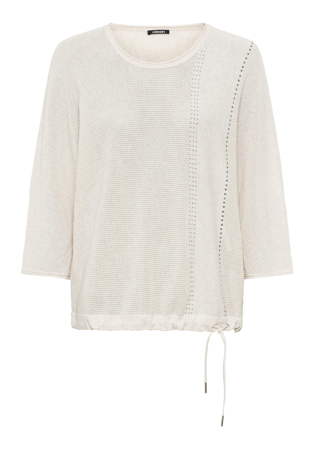 100% Cotton Dolman Sleeve Embellished Pullover