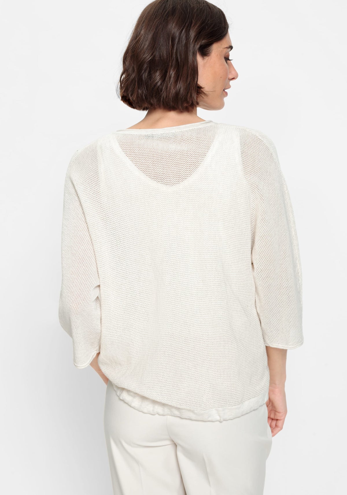 100% Cotton Dolman Sleeve Embellished Pullover