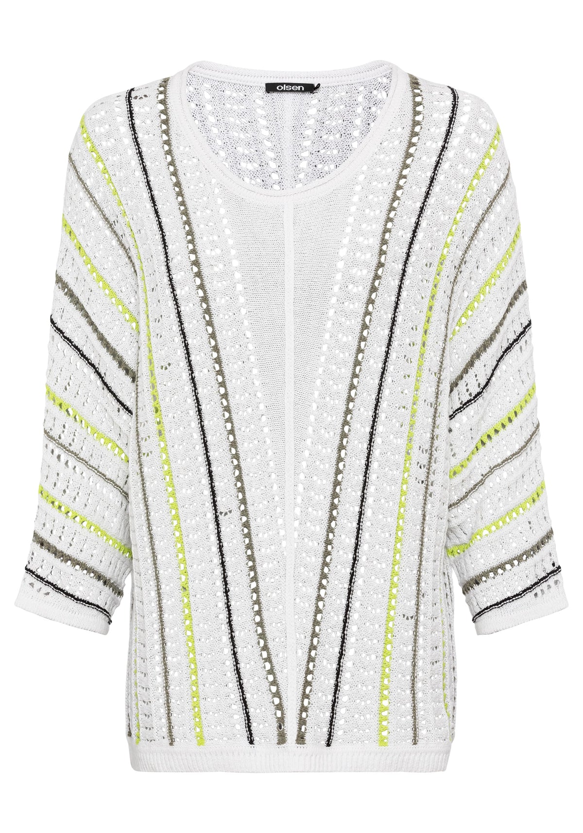 Linen Blend Dolman Sleeve Open Knit Sweater