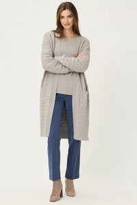Stitch Interest Longline Cardigan
