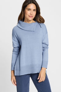 Sweater with Convertible Neckline