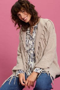 Fringe Trim Cardigan