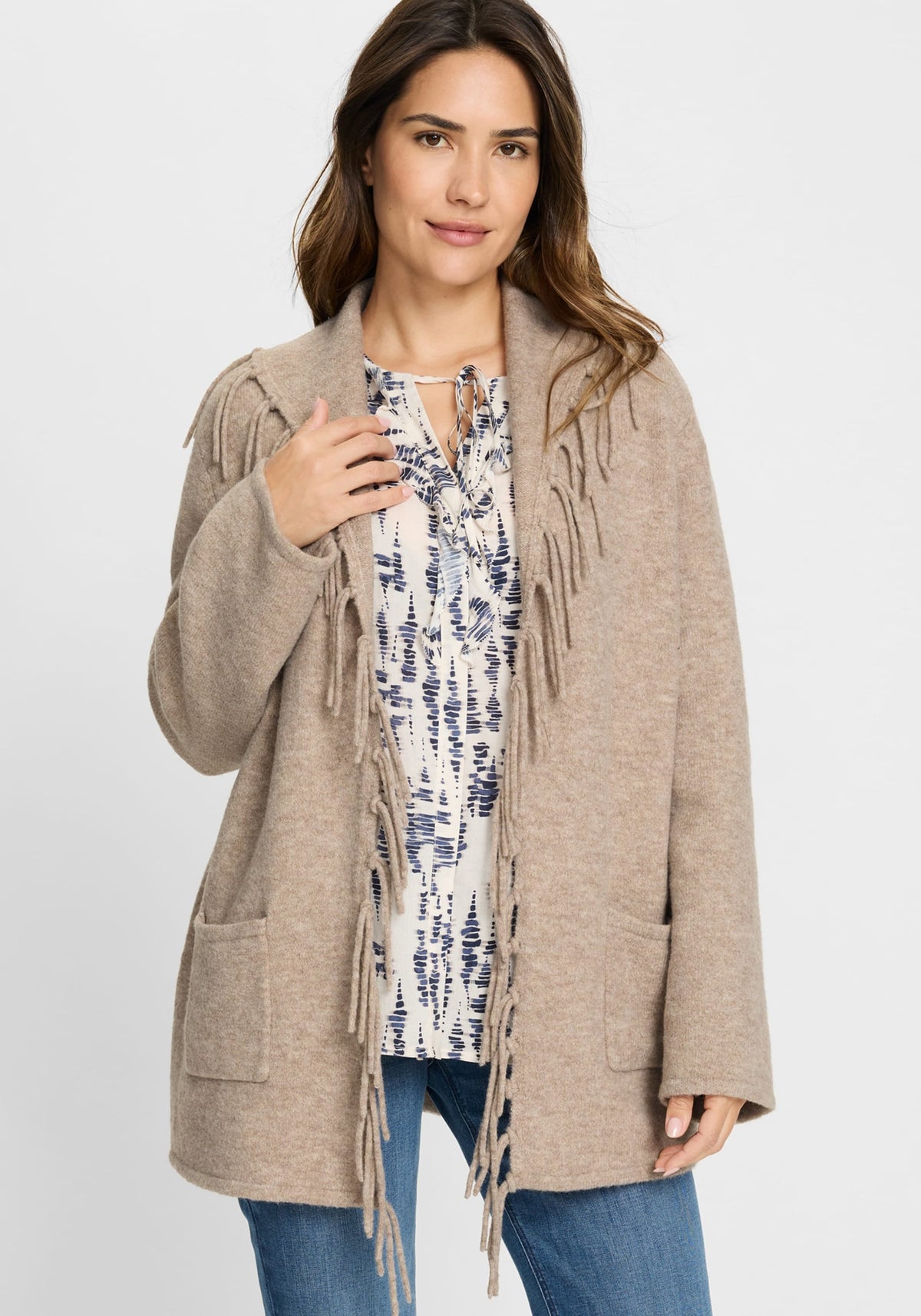 Fringe Trim Cardigan