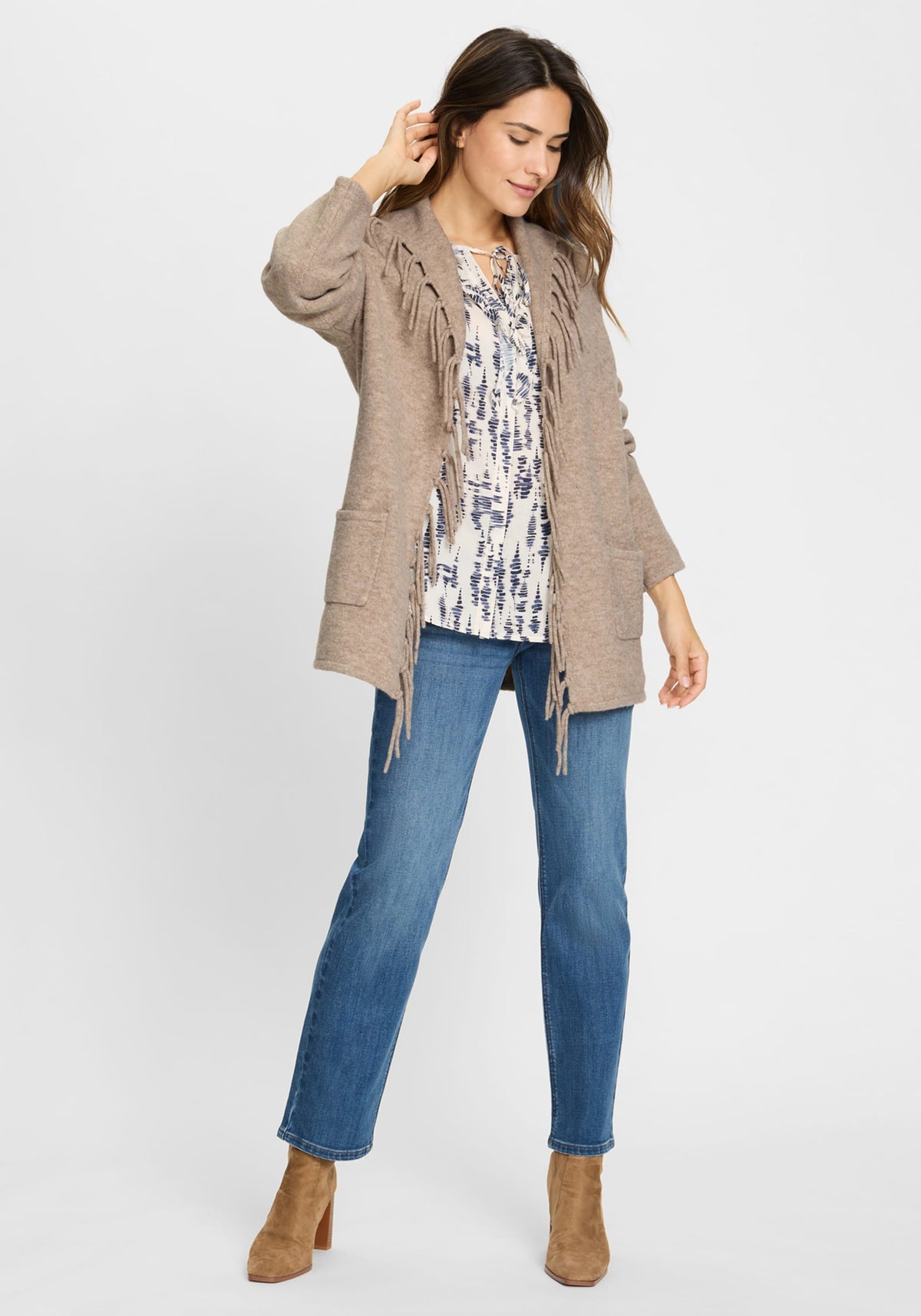 Fringe Trim Cardigan