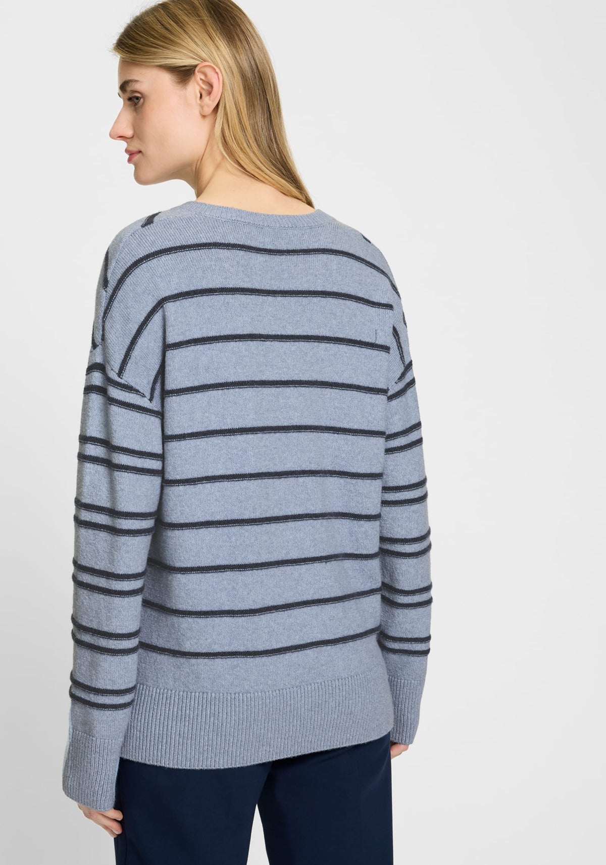 Chevron Stripe V-Neck Sweater
