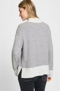 Zip Front Mixed Media Hooded Jacket