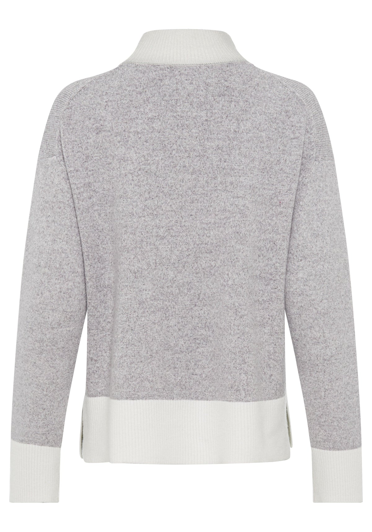 Mélange Knit Mock Neck Sweater