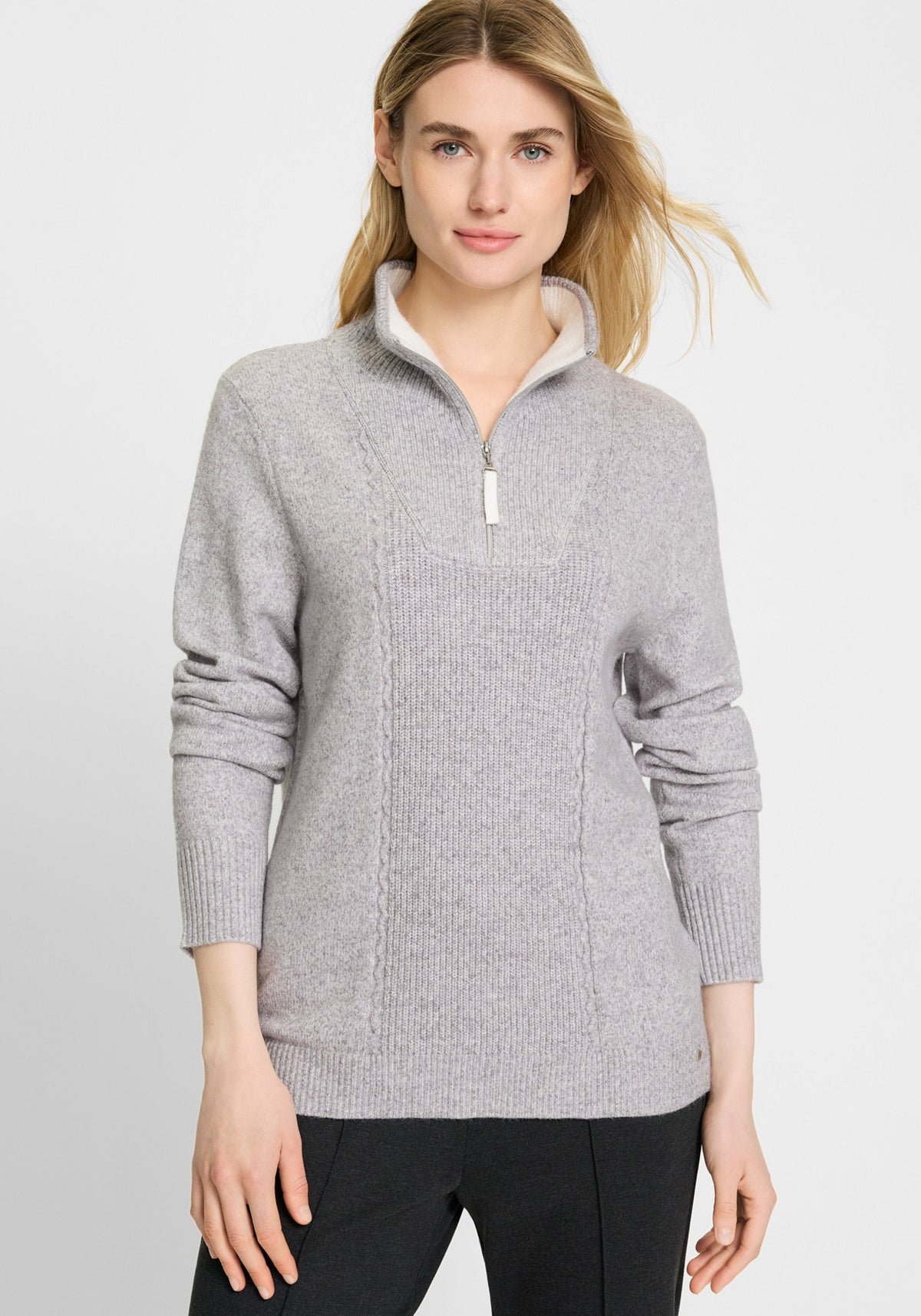 1/4 Zip Mock Neck Sweater