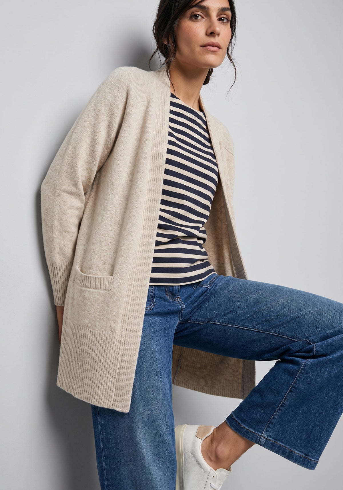 Longline Open Front Cardigan