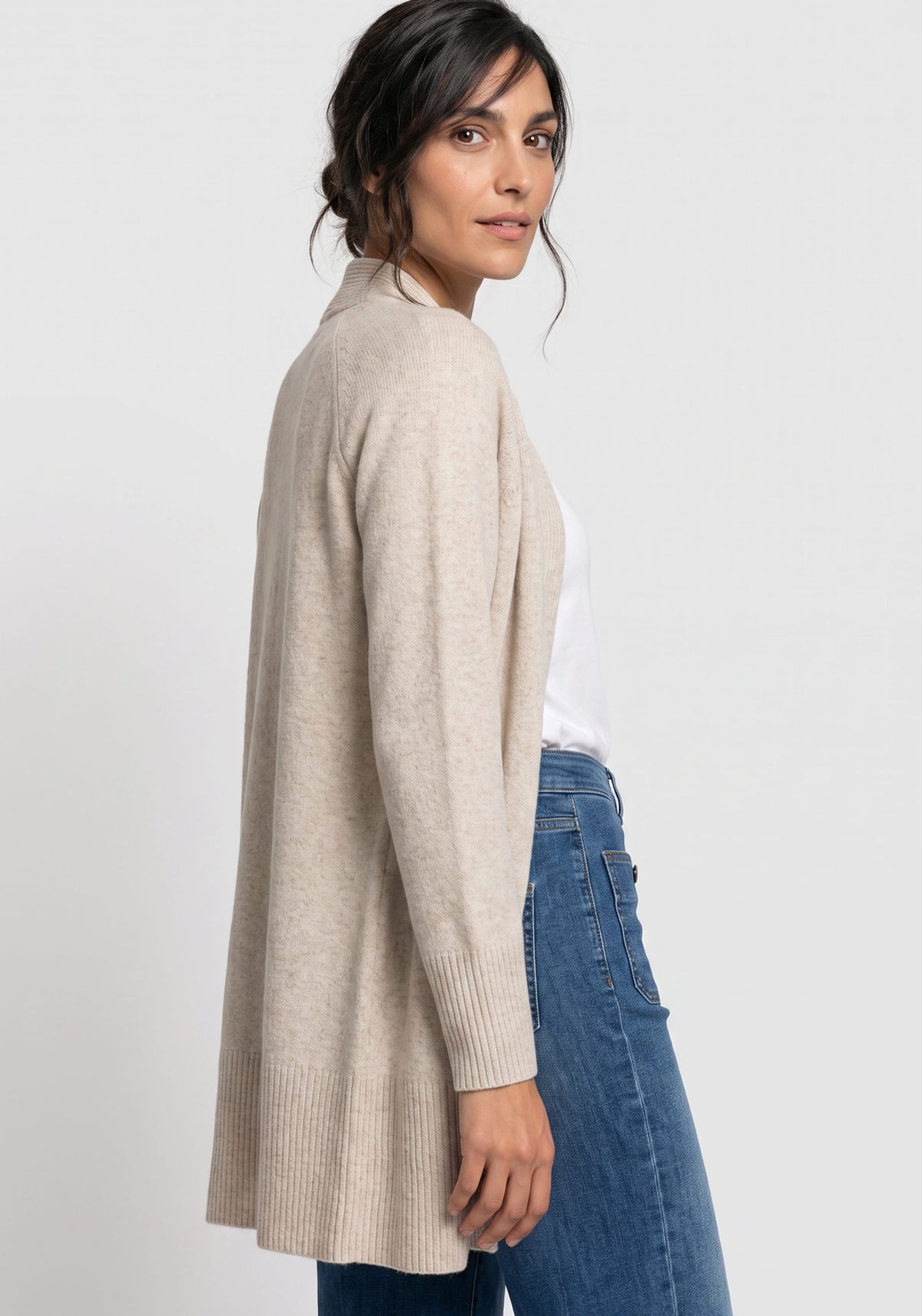 Longline Open Front Cardigan