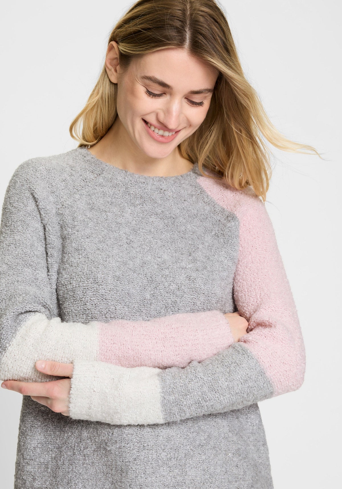Colour Block Bouclé Sweater