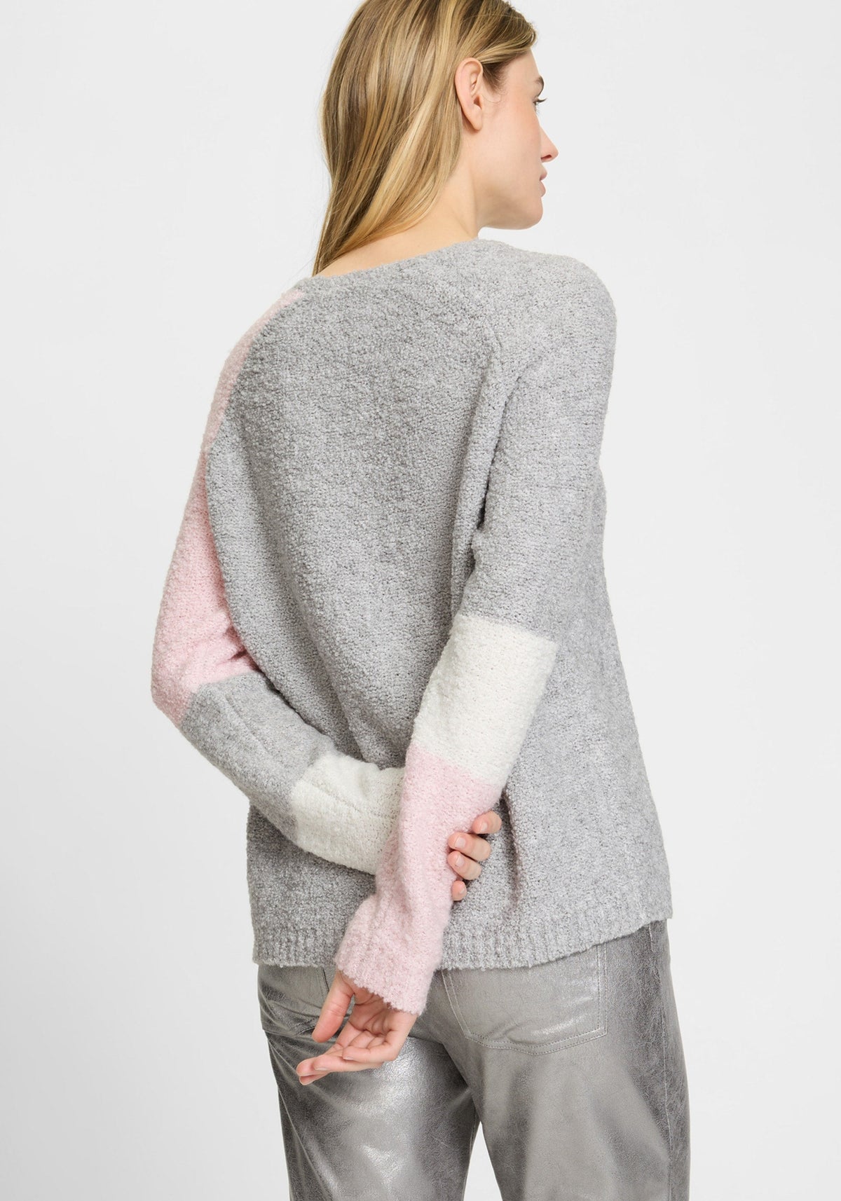 Colour Block Bouclé Sweater