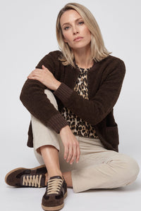 Bouclé Zip Cardigan