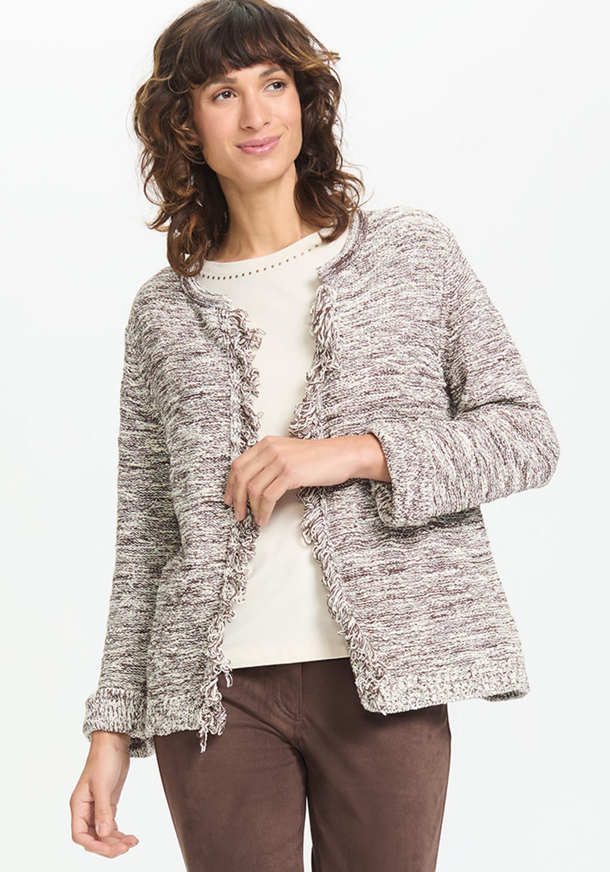 Fringe Trim Cardigan
