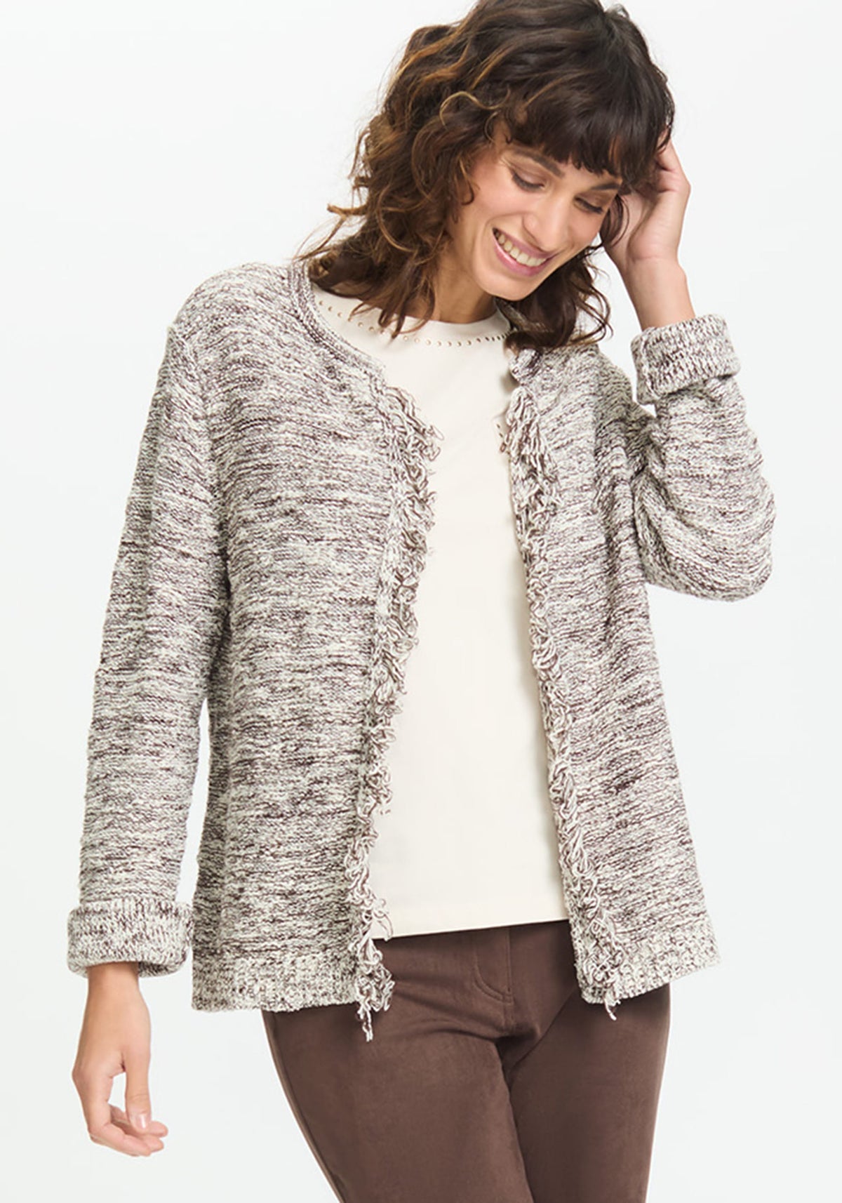 Fringe Trim Cardigan