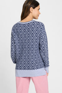 Chevron Stripe V-Neck Sweater