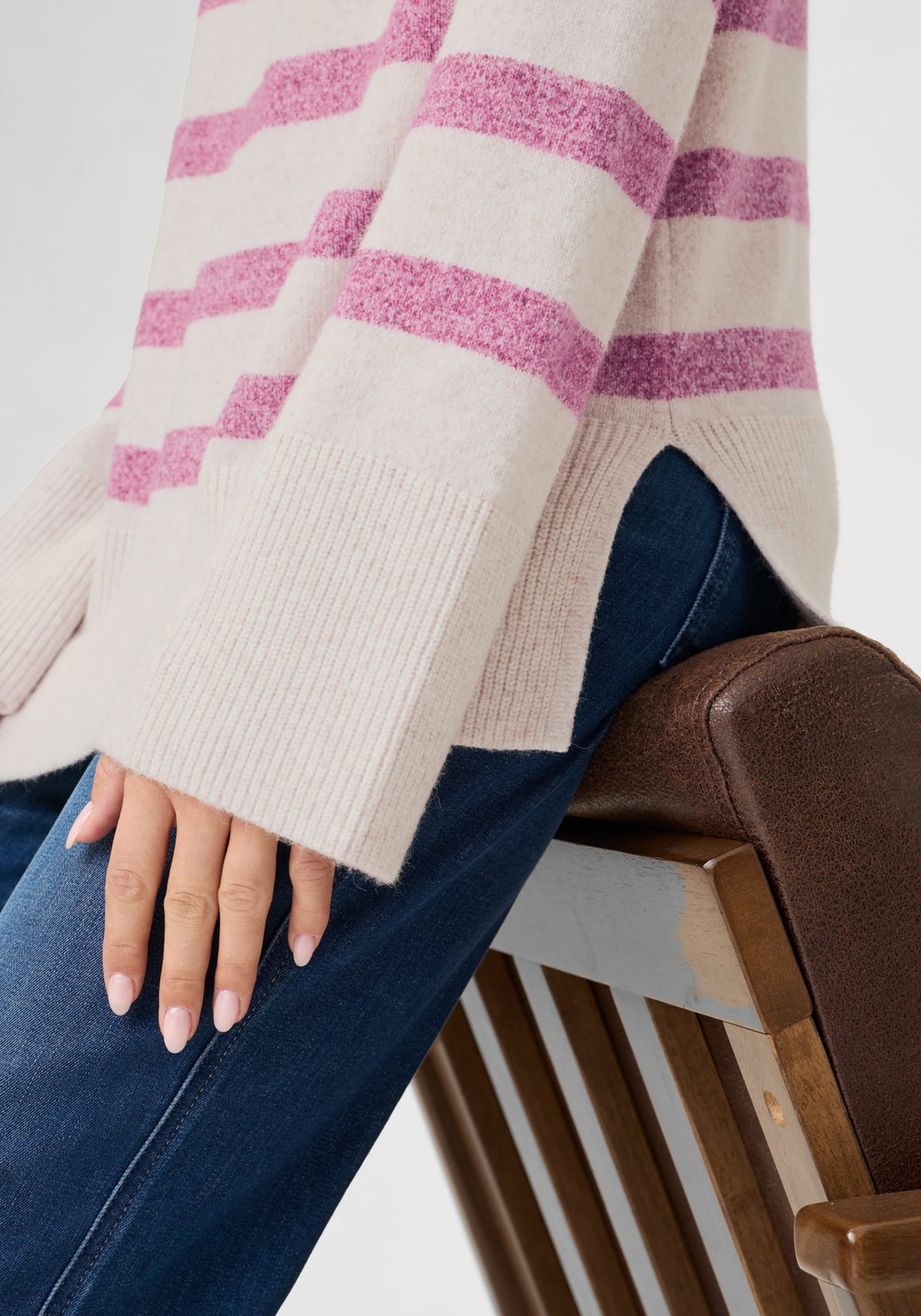 Striped 1/4 Zip Mock Neck Sweater