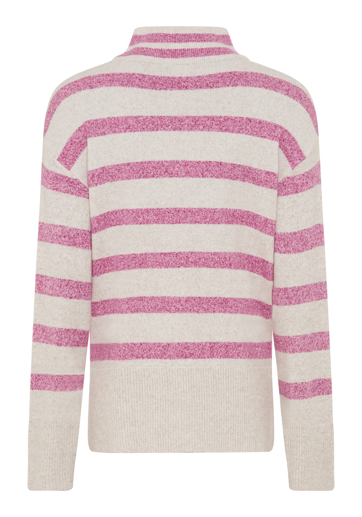 Striped 1/4 Zip Mock Neck Sweater
